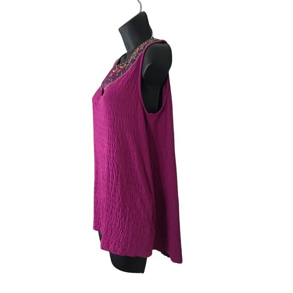 Anthropologie Akemi Kin Vizela Embroidered With Beading Pink Top Size S - Picture 4 of 8